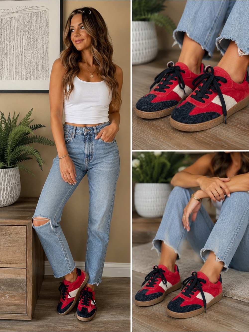 SAMSOE sanoa sneaker - haute red Women's Size 8.5